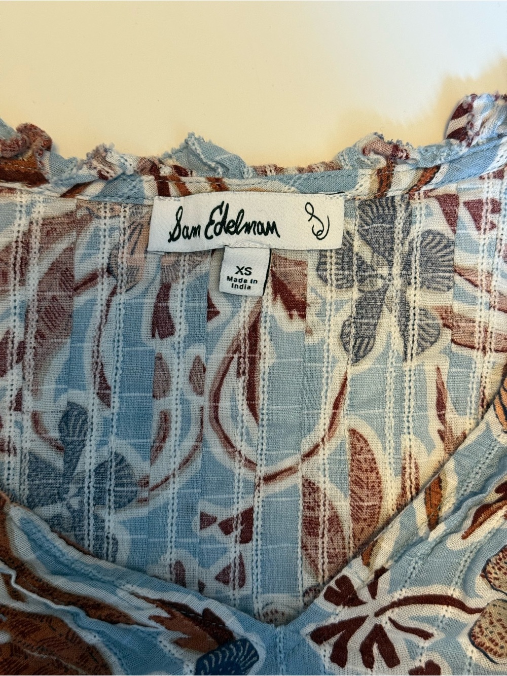 Sam Edelman Cotton Floral Ruffle Top - Picture 13 of 15